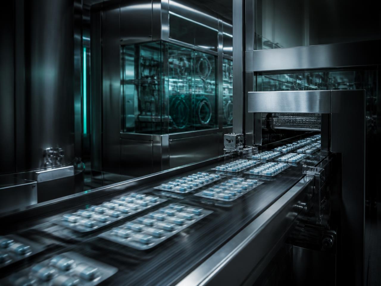 Pharmaceutical clean-room packaging line producing blister packs